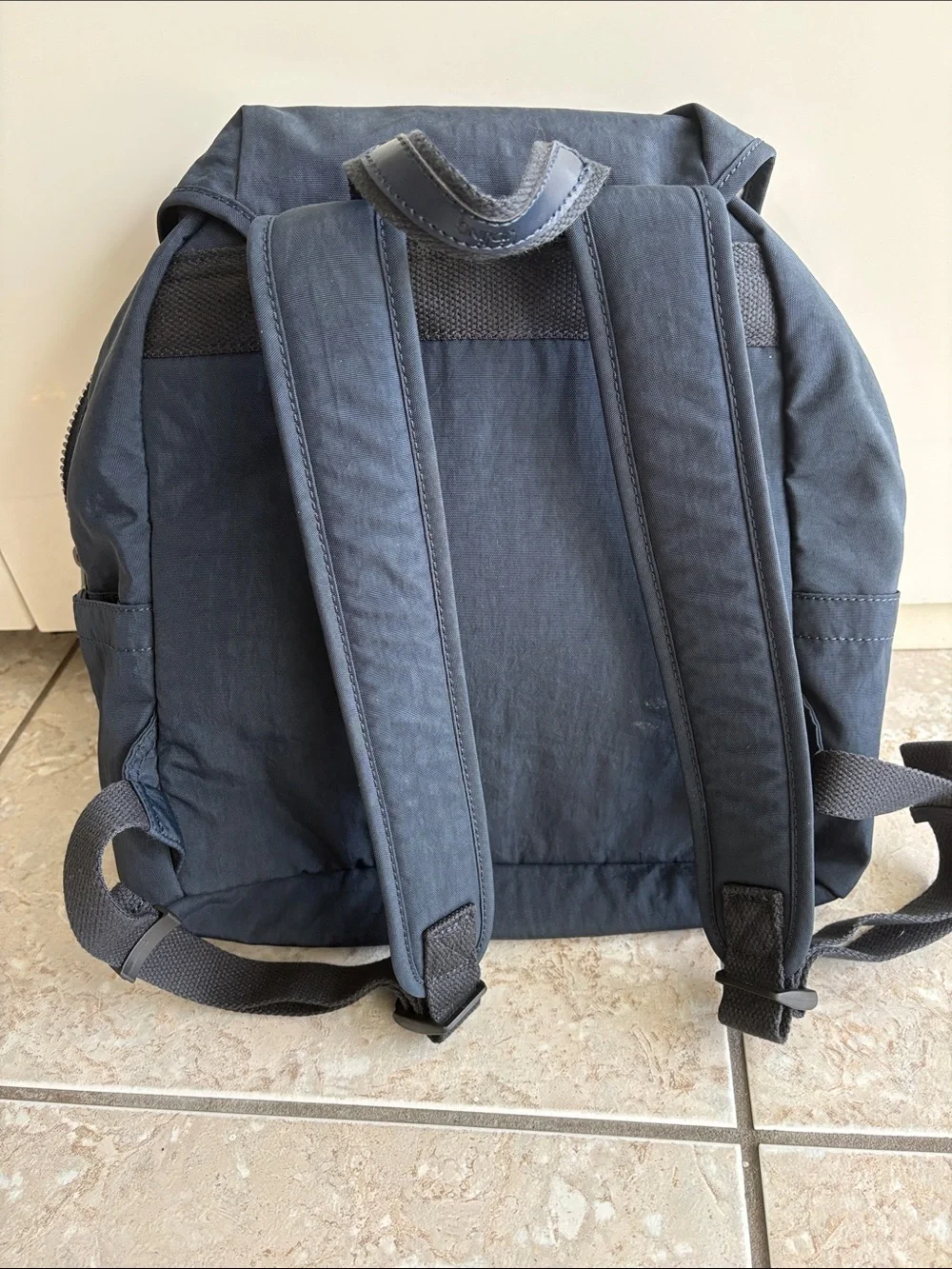 Kipling Navy Nylon Backpack with Front Pockets